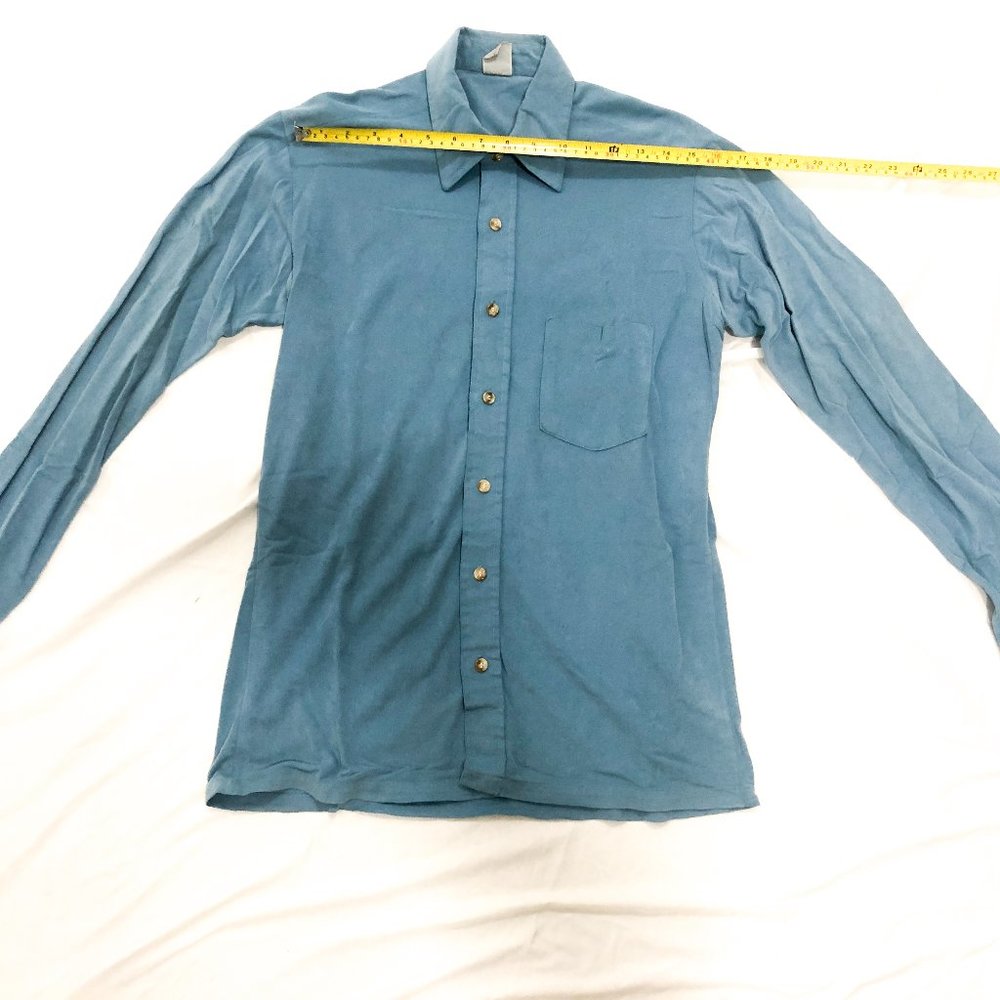 Vintage light blue suede like button down